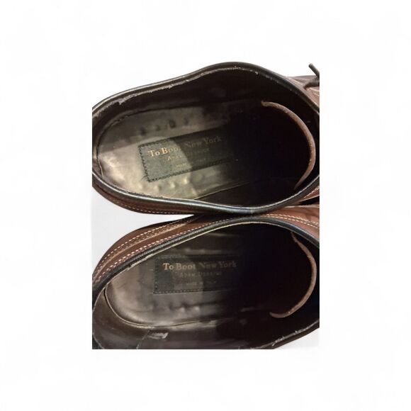 To Boot New York Adam Derrick Men's Size 11.5 Brown Leather Cap Toe Oxford Italy - Picture 8 of 9